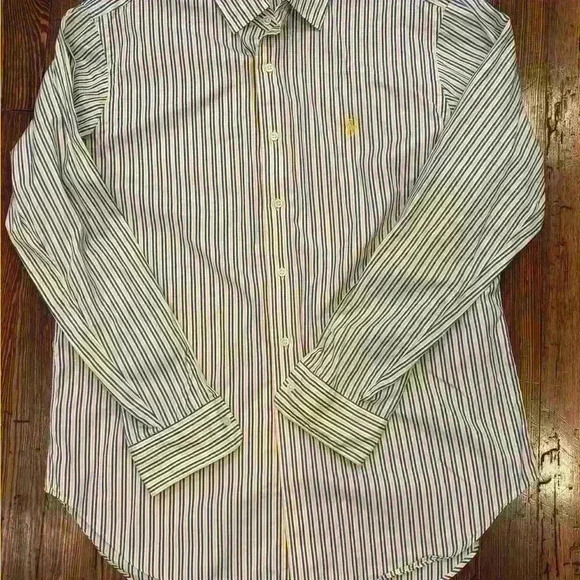 Mens Ralph Lauren Polo Striped Classic Fit Button Down Sz Large - Picture 2 of 6